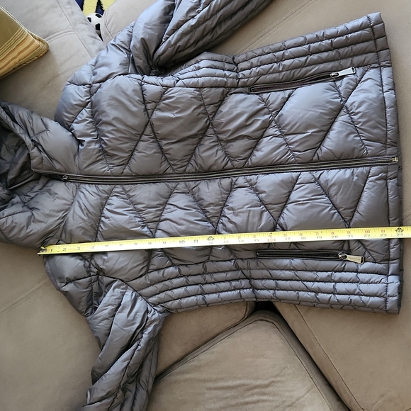 Michael Kors Quilted Packable Hooded Puffer Jacket ~GUN METAL ~SMALL **NEW - Picture 12 of 15